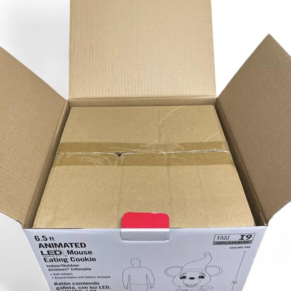 6.5 ft LED Animated Mouse Eating a Cookie Christmas Inflatable Airblown NEW - Picture 5 of 9